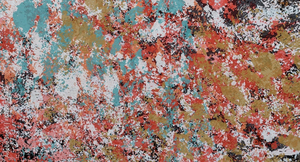 Abstract Grunge Background Graphic Watercolor Stylization on Textured Canvas of Chaetic Strokes of Paint Spots