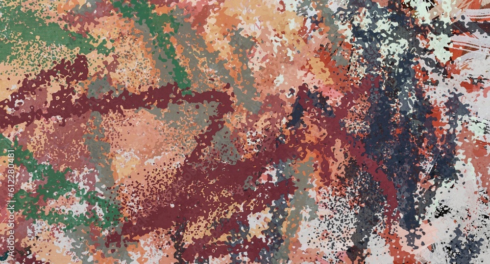 Abstract Grunge Background Graphic Watercolor Stylization on Textured Canvas of Chaetic Strokes of Paint Spots