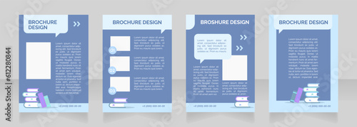New pupils recruitment blank brochure layout design. Primary school. Vertical poster template set with empty copy space for text. Premade corporate reports collection. Editable flyer paper pages