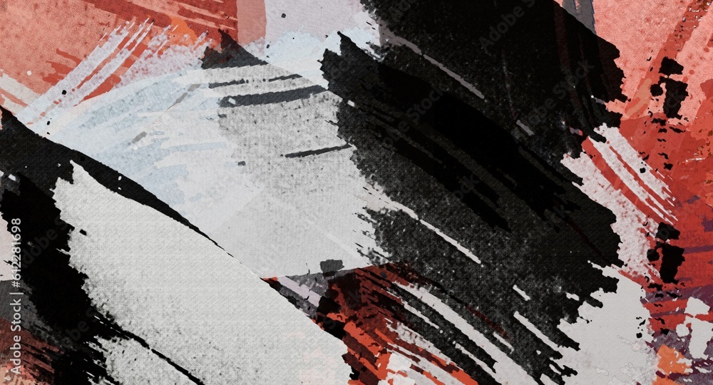 Abstract Grunge Background Graphic Watercolor Stylization on Textured Canvas of Chaetic Strokes of Paint Spots