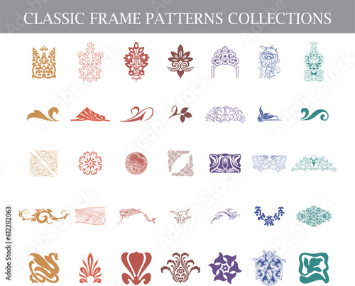 classic frame pattern banner border icon collections