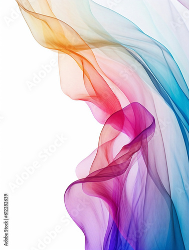 Abstract colorful translucent textile texture on white background. Created with Generative AI technology