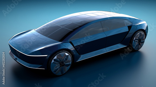 a car with installed solar panels  the concept of the car of the future. Generative AI