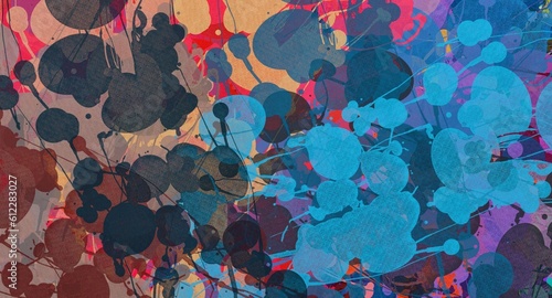 Obraz na płótnie Abstract Grunge Background Graphic Watercolor Stylization on Textured Canvas of Chaetic Strokes of Paint Spots w salonie