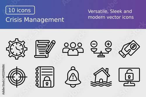 Vector Crisis Management Icon Set
