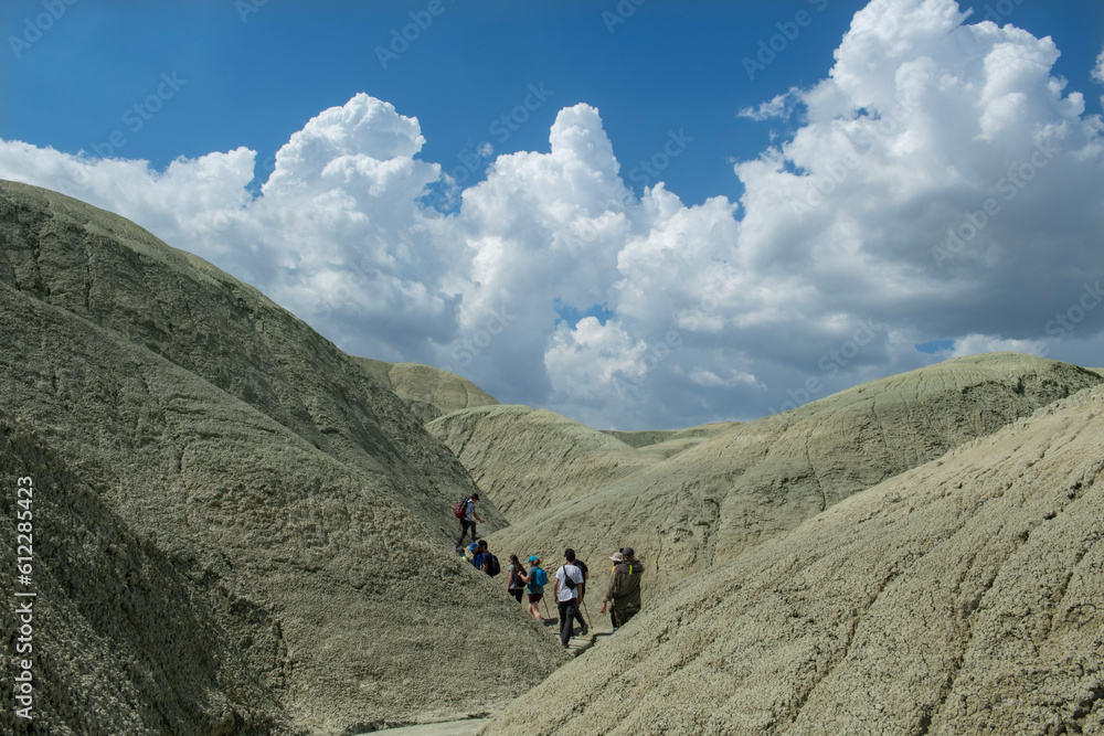 Trekking on Nallıhan Kız Tepesi. Ankara Nallihan Bird Sanctuary.
Nallıhan Mountains are like Mars.
Volcanic mountains in Turkey. Volcanic rocks and clouds in the sky. Trekking in Nallıhan.