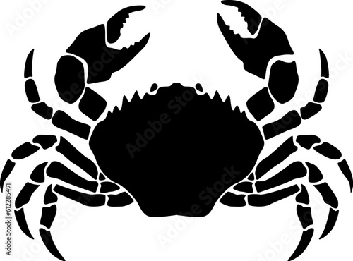 Illustration of crab. Monocrom crab. Seafood. For poster, emblem, menu.