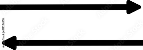 Long arrows icon set. Vector set of trendy long arrows left and right in flat style. Replaceable vector design.