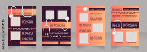 Generic medications approval blank brochure layout design. Vertical poster template set with empty copy space for text. Premade corporate reports collection. Editable flyer paper pages