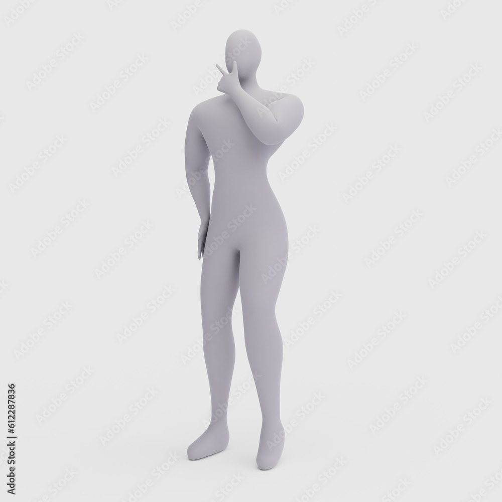 Illustration of a Confused Person. 3d Rendering of Human People Character Illustration. Illustration of a Confused Person. 3d Rendering of Human People Character Illustration.