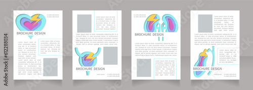 Liquid biopsy testing preparation blank brochure layout design. Vertical poster template set with empty copy space for text. Premade corporate reports collection. Editable flyer paper pages