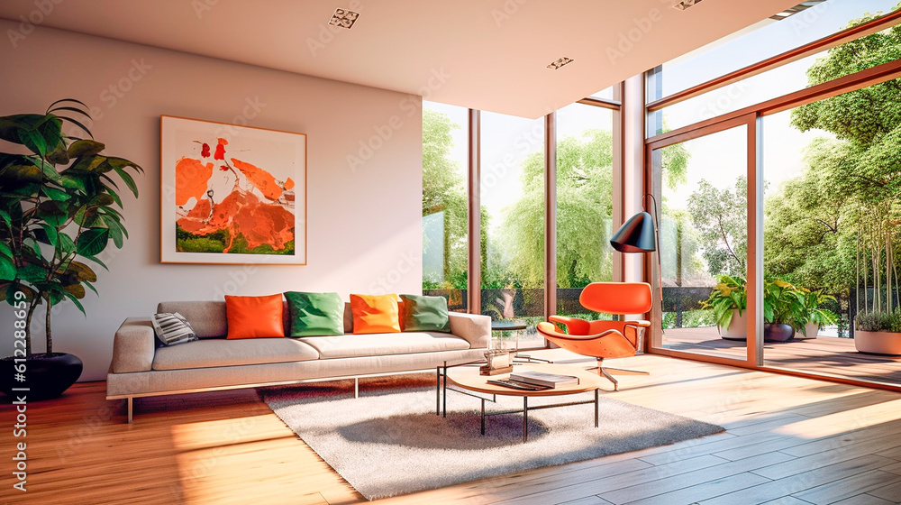Fototapeta premium Architectural photo of modern living room