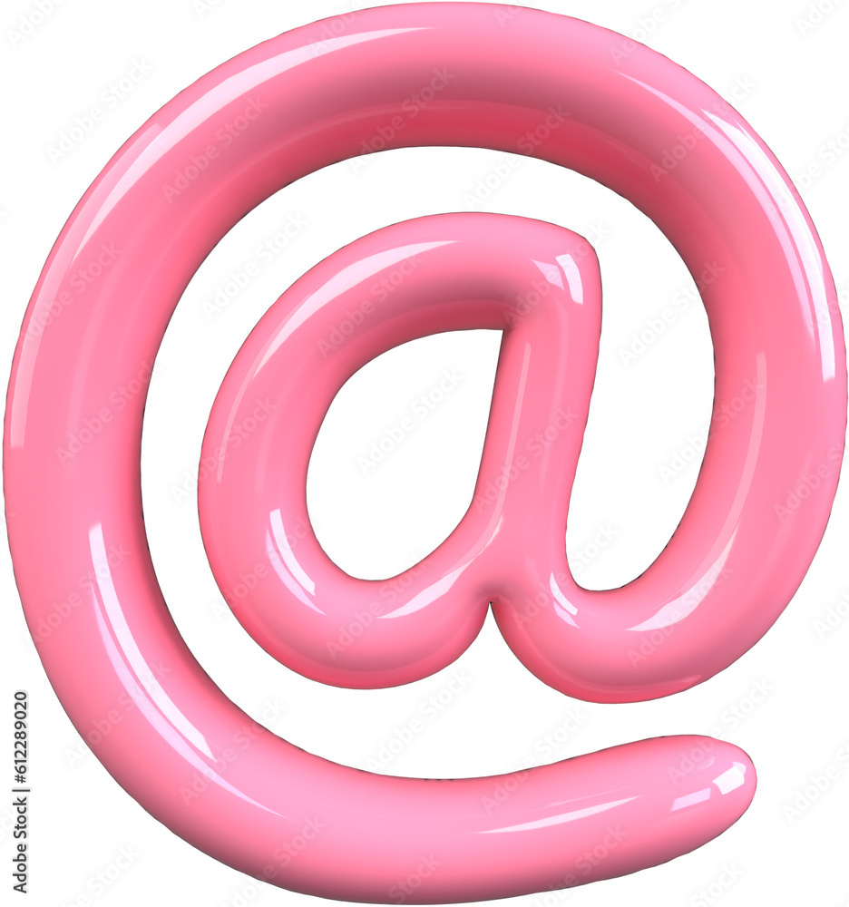 Pink 3D Bubble Gum Inflated Numbers Symbol Letter Ampersat Pink 3D Bubble Gum Inflated Numbers Symbol Letter Ampersat