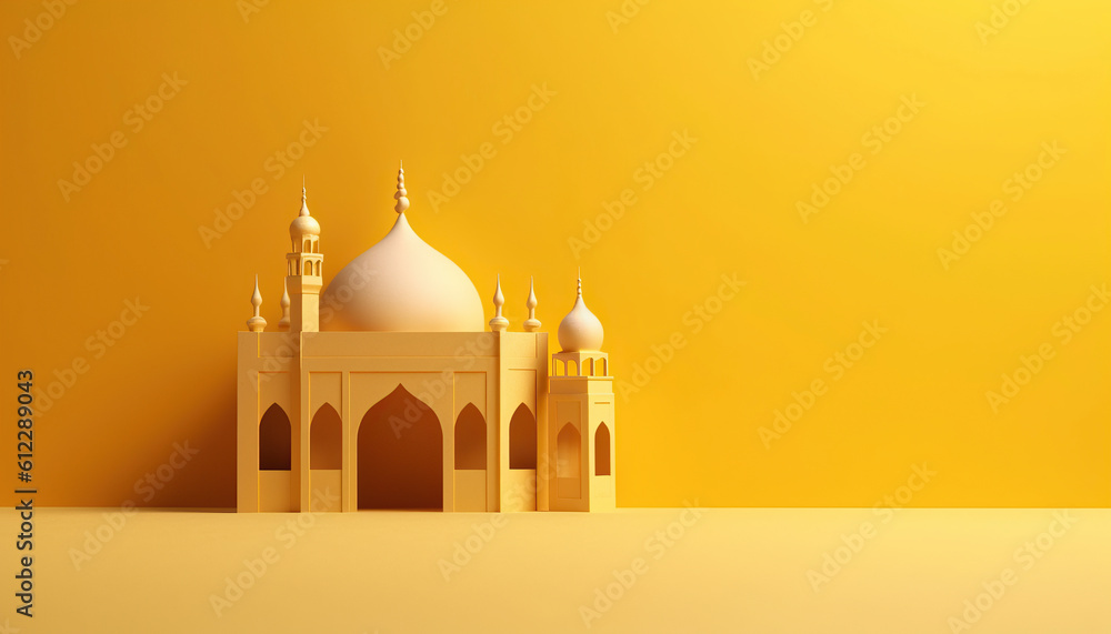Islamic Background with 3D Mosque Islamic Background with 3D Mosque