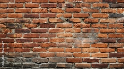 Aged brick wall texture industrial background. Generative AI technology.