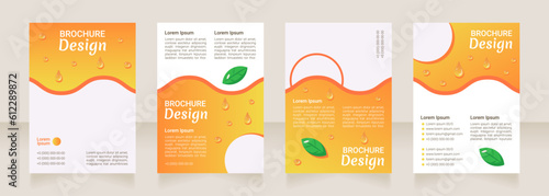 Raw foodism nutrition and dieting blank brochure layout design. Vertical poster template set with empty copy space for text. Premade corporate reports collection. Editable flyer paper pages