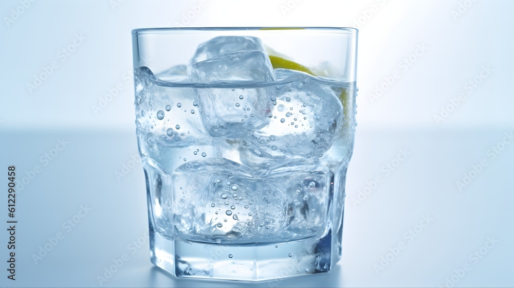 Glass of cold sparkling water. Glass of cold sparkling water.