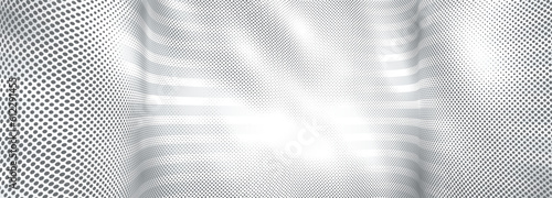 3D abstract monochrome background with dots texture and lines vector design, technology theme, dimensional dotted flow in perspective, big data, nanotechnology.