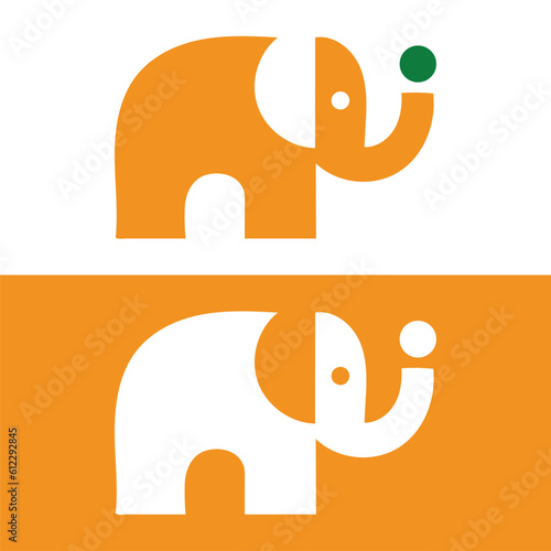 Cute elephant logo. Simple elephant logo. Elephant logo sign vector illustration set design.elephant logo vector icon illustration.icon head of an elephant.