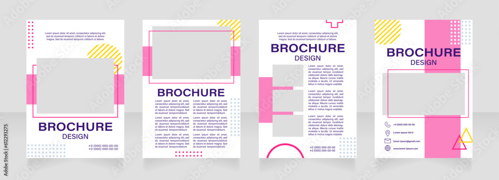 Graphic industry trade show blank brochure layout design. Vertical poster template set with empty copy space for text. Premade corporate reports collection. Editable flyer paper pages