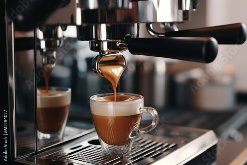 the process of making coffee in a coffee machine generative ai