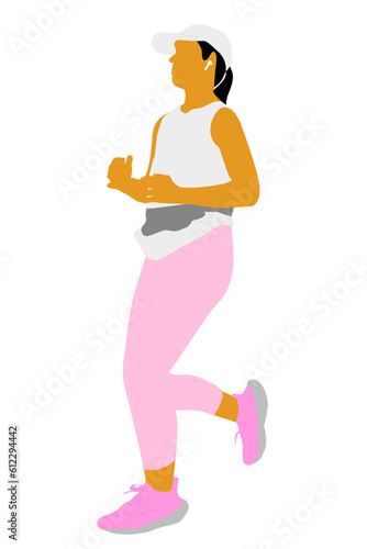 woman warming up run runner, simple vector hand draw outline sketch, isolated on white

