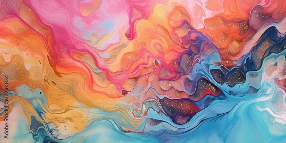 Luxury abstract background fluid art painting in alcohol ink technique. Created with Generative AI technology	