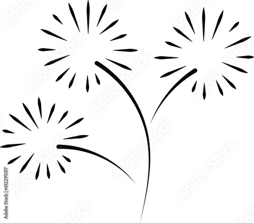 Fireworks Celebration Line Icon Illustration