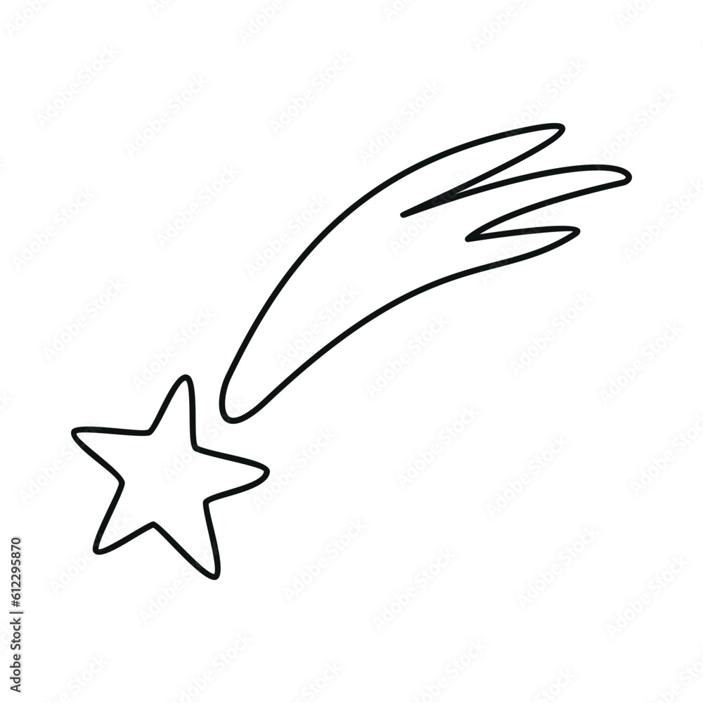 Hand drawn linear vector illustration of star Hand drawn linear vector illustration of star