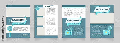 Find job during coronavirus blank brochure design. Template set with copy space for text. Premade corporate reports collection. Editable 4 paper pages. Raleway Black  Regular  Light fonts used