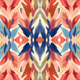 Floral ikat chevron pattern. For texture textile background backdrop tile wallpaper carpet.