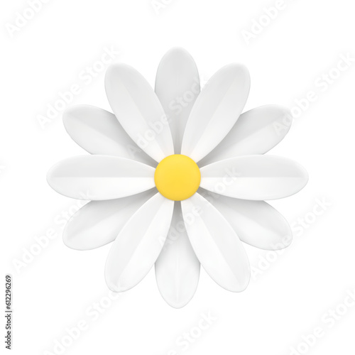 Natural flower dahlia chamomile lush organic petals bud floristic decor element 3d icon vector