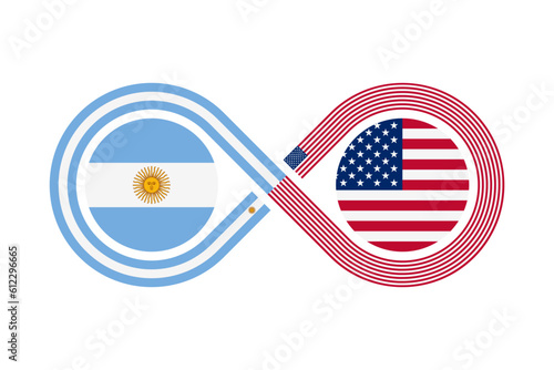unity concept. argentinian spanish and american english language translation icon. vector illustration isolated on white background