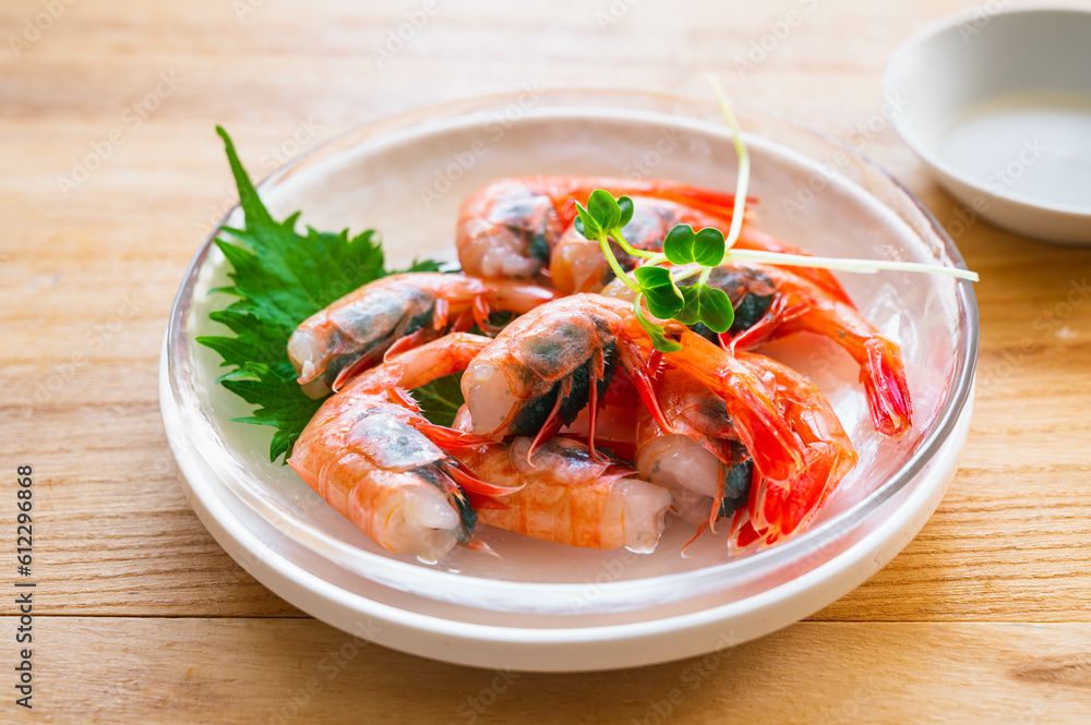 子持ち甘えびの刺し身 子持ち甘えびの刺し身