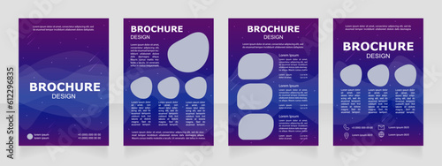 Planning night of stargazing blank brochure design. Template set with copy space for text. Premade corporate reports collection. Editable 4 paper pages. Arial Black, Regular fonts used