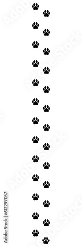 black and white animal dog feet on white transparent background PNG file  02