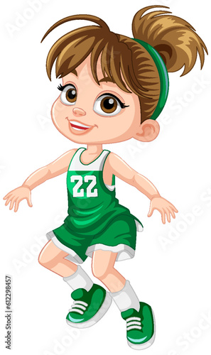 Female basketball player cartoon character