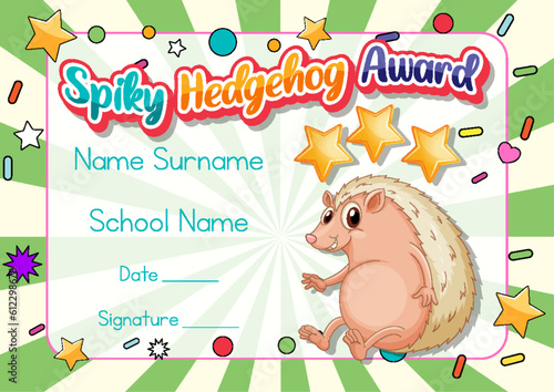 Certificate for kids template with customizable design with playful fonts