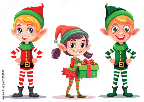 Set of Christmas cartoon characters