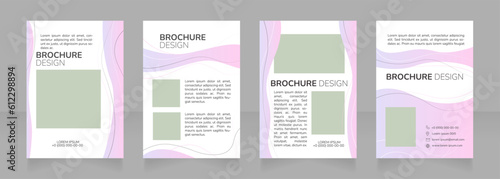 Women mental health support blank brochure design. Template set with copy space for text. Premade corporate reports collection. Editable 4 paper pages. Nunito Bold, ExtraLight, Light fonts used