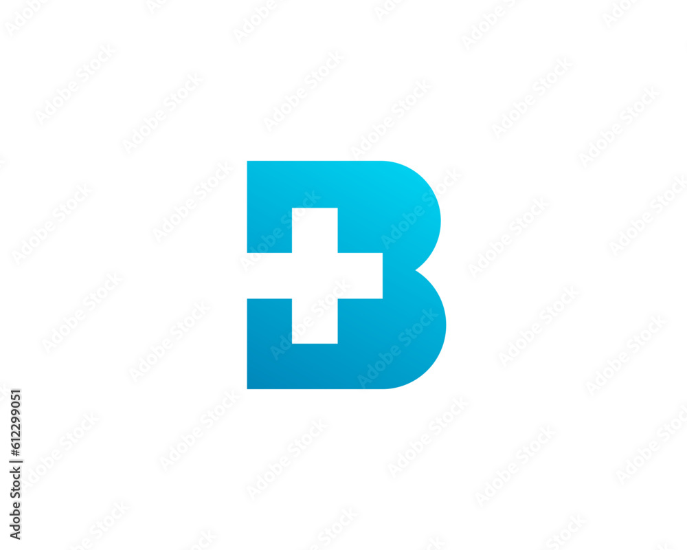 Letter B cross plus medical logo icon design template elements Letter B cross plus medical logo icon design template elements