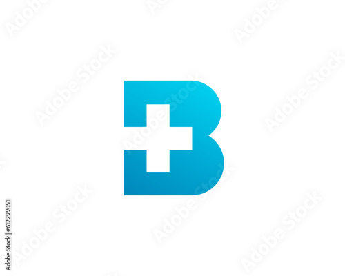 Letter B cross plus medical logo icon design template elements