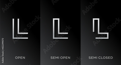 Set of letter L logo icon design template elements