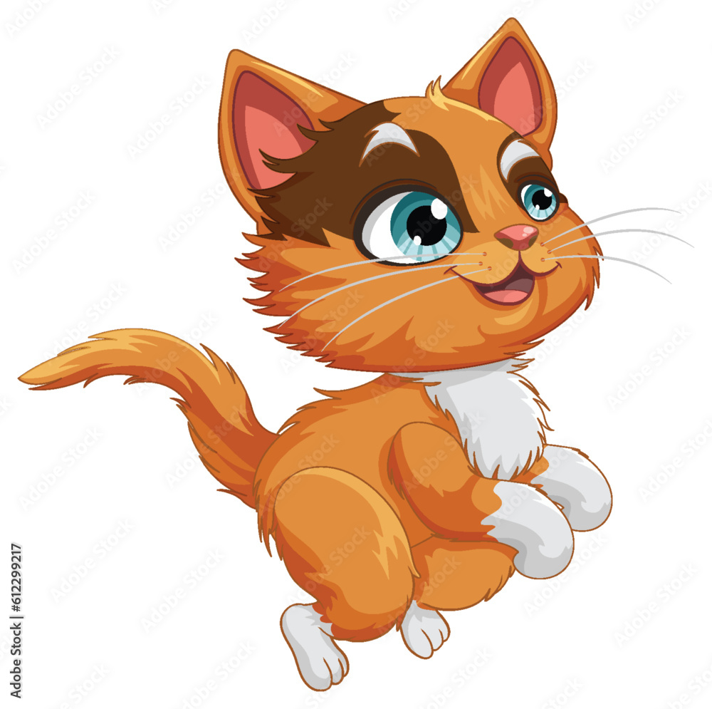 Cute Cat in Jumping Pose Vector Cute Cat in Jumping Pose Vector