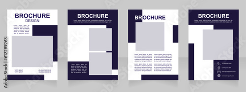 Modern arts movements guide blank brochure design. Template set with copy space for text. Premade corporate reports collection. Editable 4 paper pages. Myriad Pro, Arial fonts used