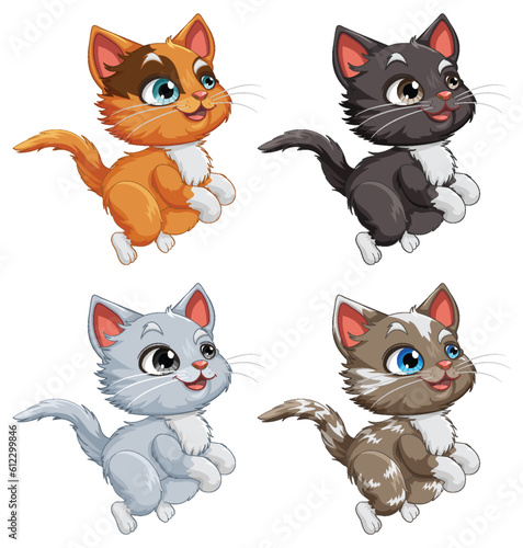 Collection of Cute Cats in Jumping Pose
