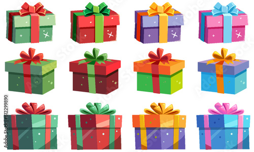 Set of gift box cartoon
