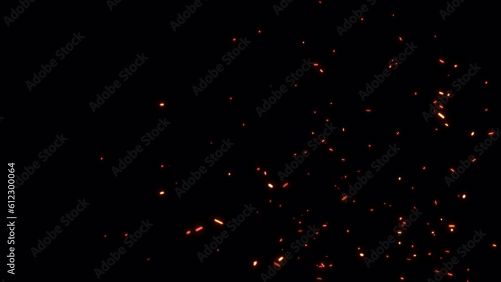 Abstract seamless loop glow fire particles ash sparks rising up animation with transparent alpha channel can be used for overlay your project background. 4K 3D chaotic motion of fiery orange glowing f Abstract seamless loop glow fire particles ash sparks rising up animation with transparent alpha channel can be used for overlay your project background. 4K 3D chaotic motion of fiery orange glowing f