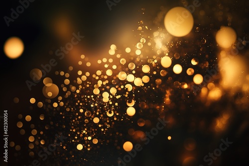 Abstract bokeh background with sparkling golden lights