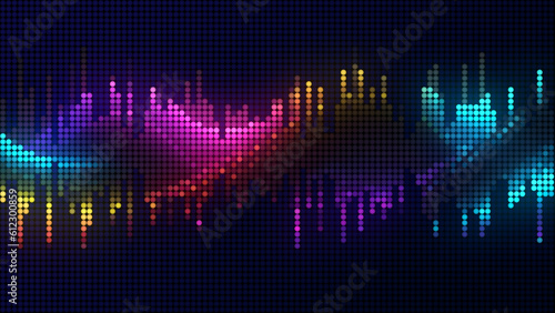 Audio Wave Spectrum Recording Colorful Dots Digital Abstract Concept